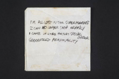 A lyric fragment in Joe Strummer's hand for the song ‘Lost In The Supermarket’, 1979