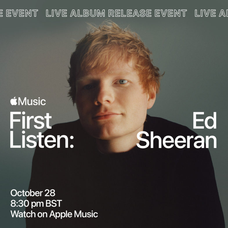 ED SHEERAN un live streaming partyper il lancio del nuovo “=” su Apple Music