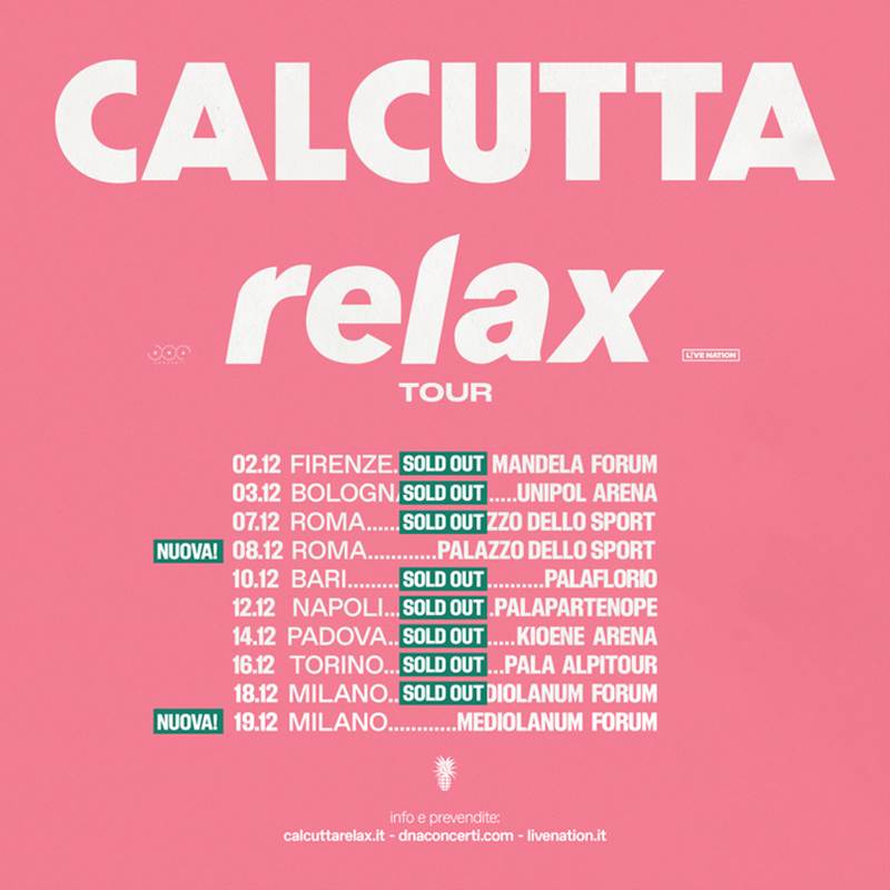 CALCUTTA "Relax Tour" nuovi concerti a Roma e Milano [Info e Biglietti