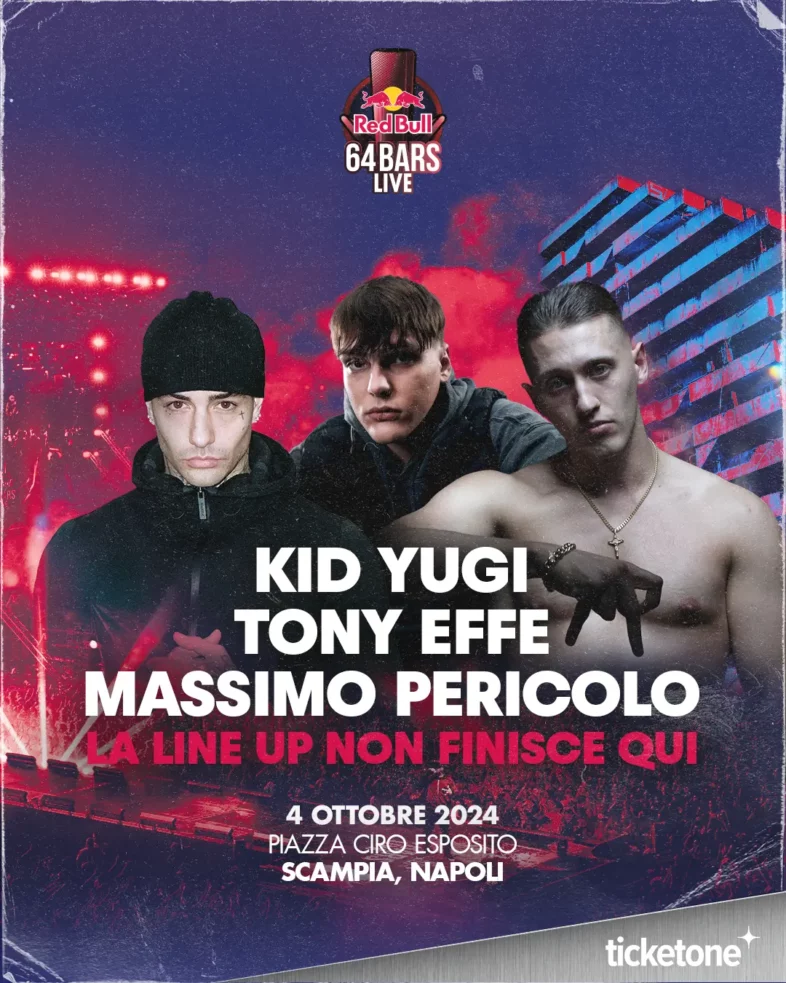 RED BULL 64 BARS LIVE: KID YUGI, MASSIMO PERICOLO e TONY EFFE i primi nomi [Info e Biglietti]