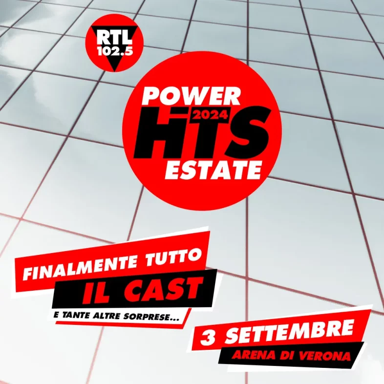 POWER HITS ESTATE 2024 il cast dello show del 3 settembre all’Arena [Info e Biglietti]