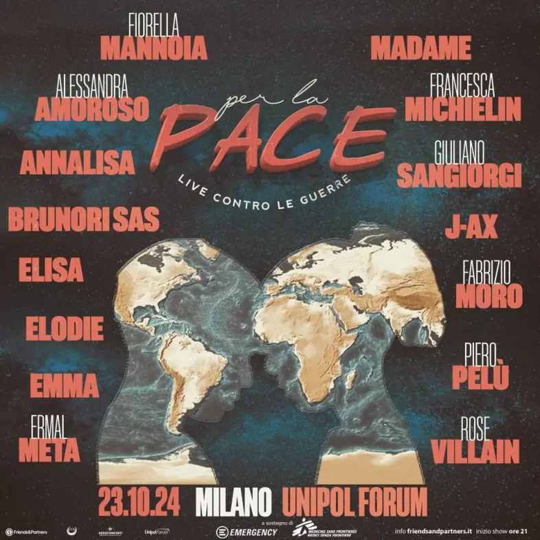 PER LA PACE – LIVE CONTRO LE GUERRE. La musica italiana in concerto [Info e Biglietti]